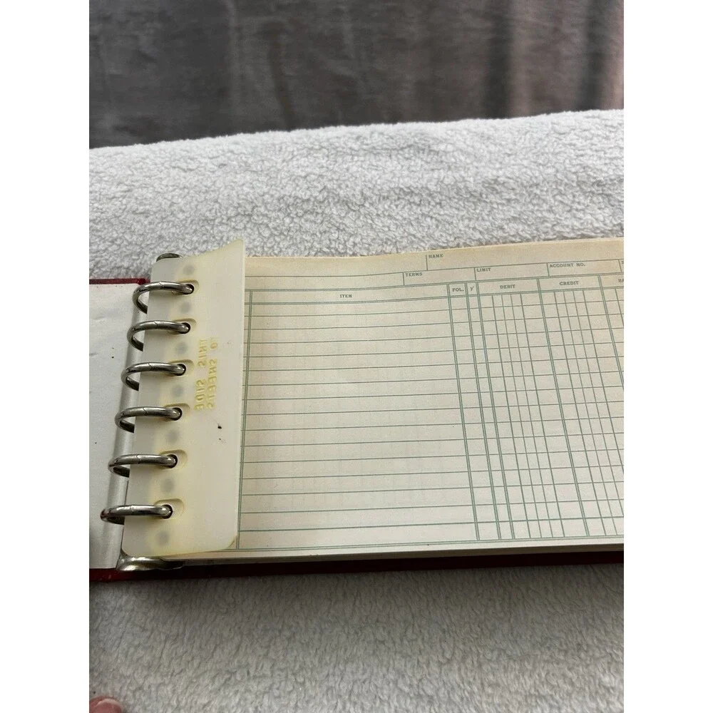 Vintage Wilson Jones Red Ledger Binder 3 Ring Accounting Book Organizer Made USA